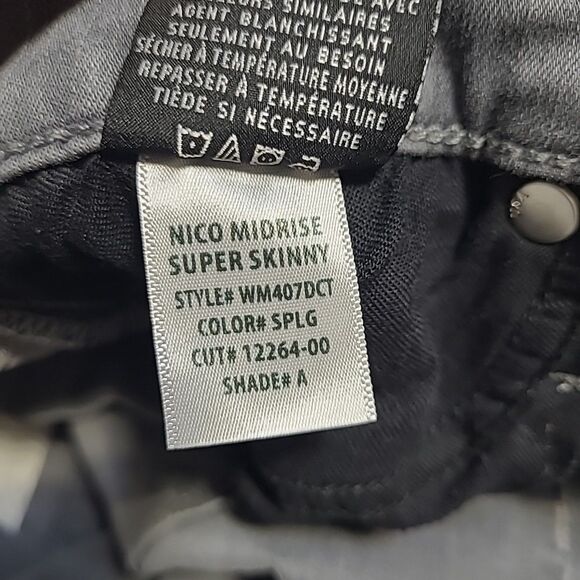 Hudson Women's Nico Mid Rise Super Skinny - Trooper Grey Size 27 - Picture 12 of 15